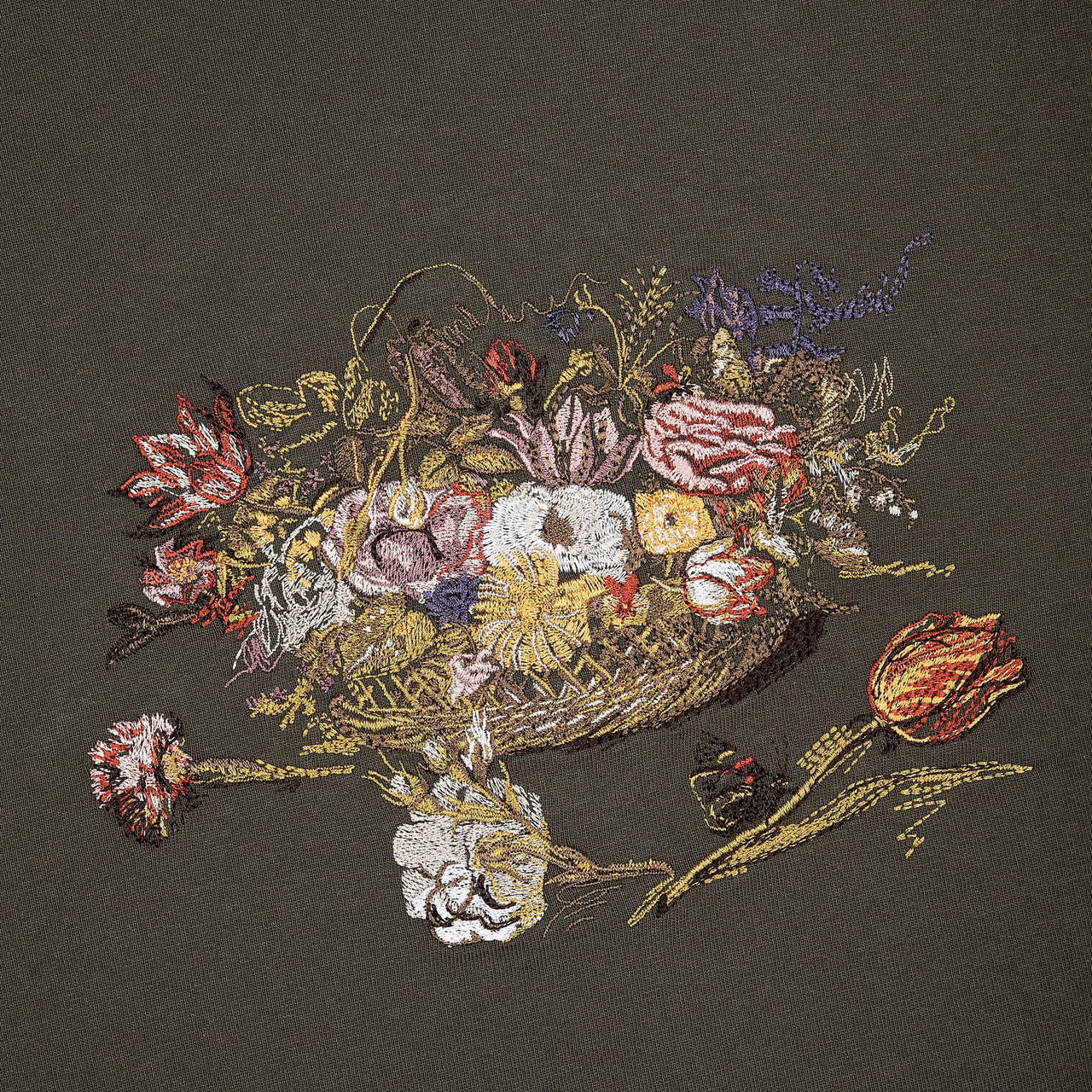 Evokyn Embroidered Vintage Floral Still Life T-Shirt