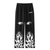 Jazz Loose Flame Print Sweatpants