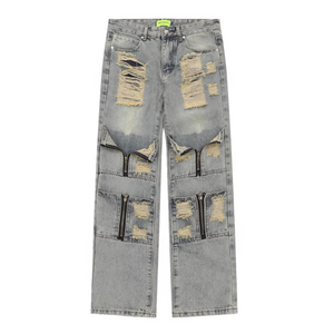 American High Street Distressed Heavy Multi-pocket Unisex Jeans