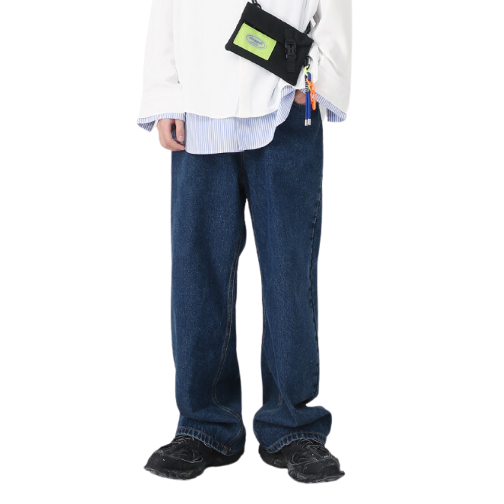 Simple Solid Color Straight Jeans