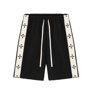 Cross Print Cotton Sports Shorts