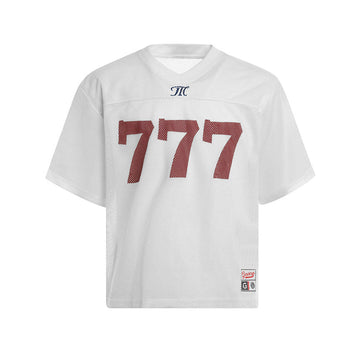 Evokyn Jersey Lucky Letter Print Quick Dry V-neck T-shirt