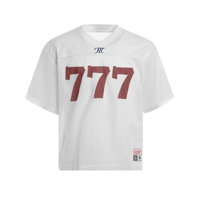 Evokyn Jersey Lucky Letter Print Quick Dry V-neck T-shirt