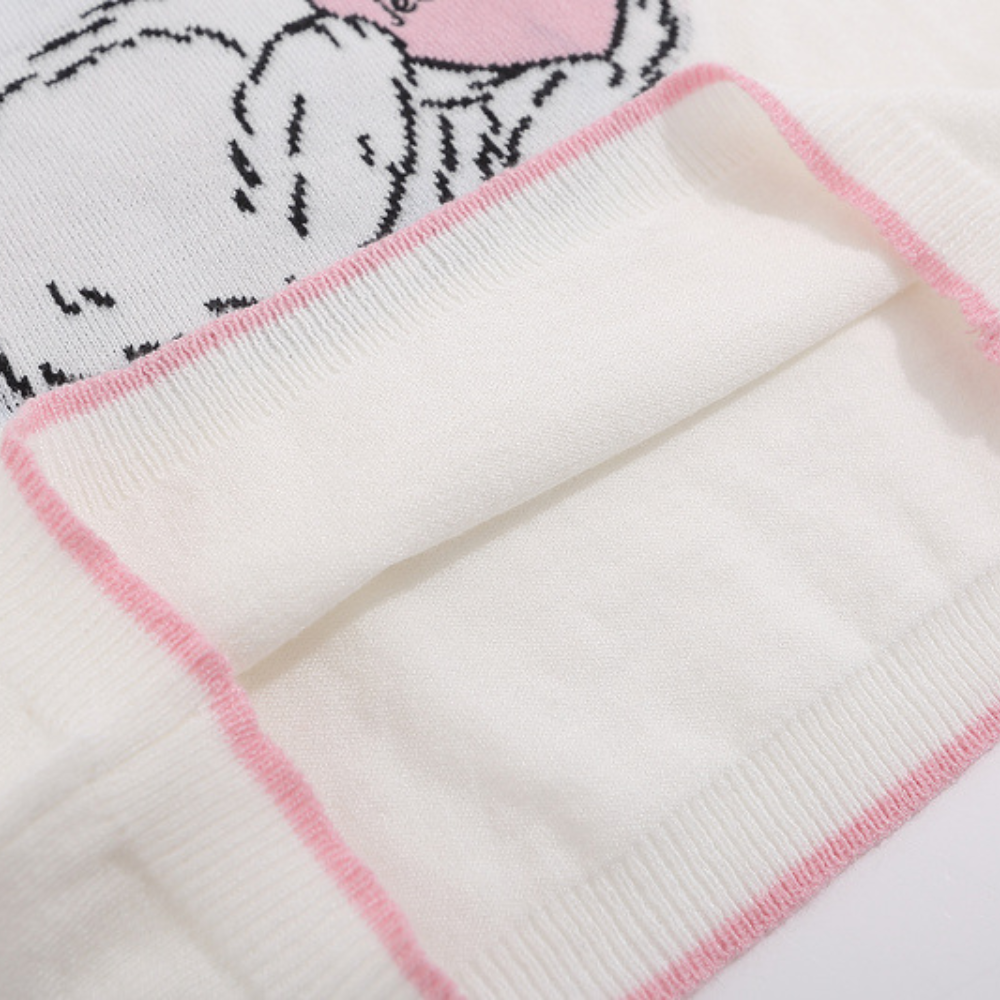 Women's Cute Rabbit Jacquard Cropped Top
