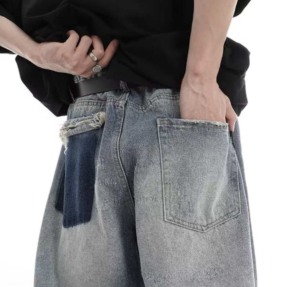 Urban Pure Color Ripped Straight Jeans