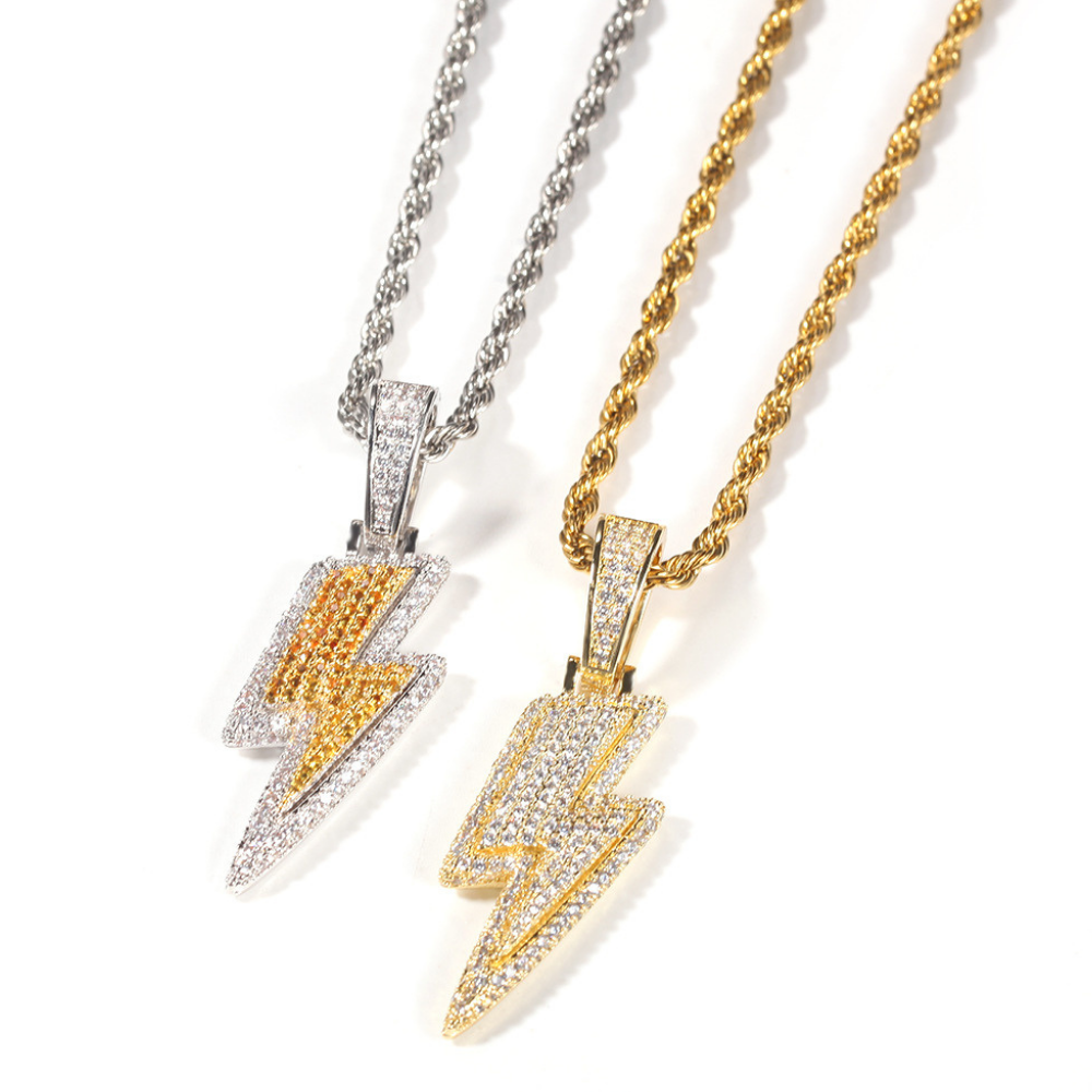 Hip Hop Diamond Lightning Necklace