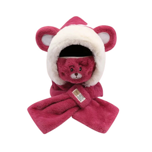 Cute Contrasting Color Bear Scarf