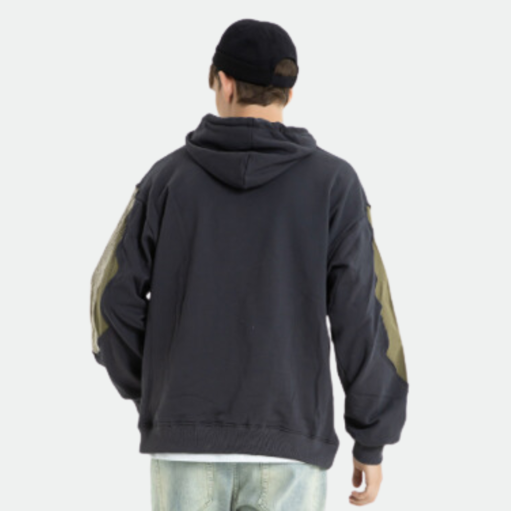 Urban Ripped Patchwork Hoodie