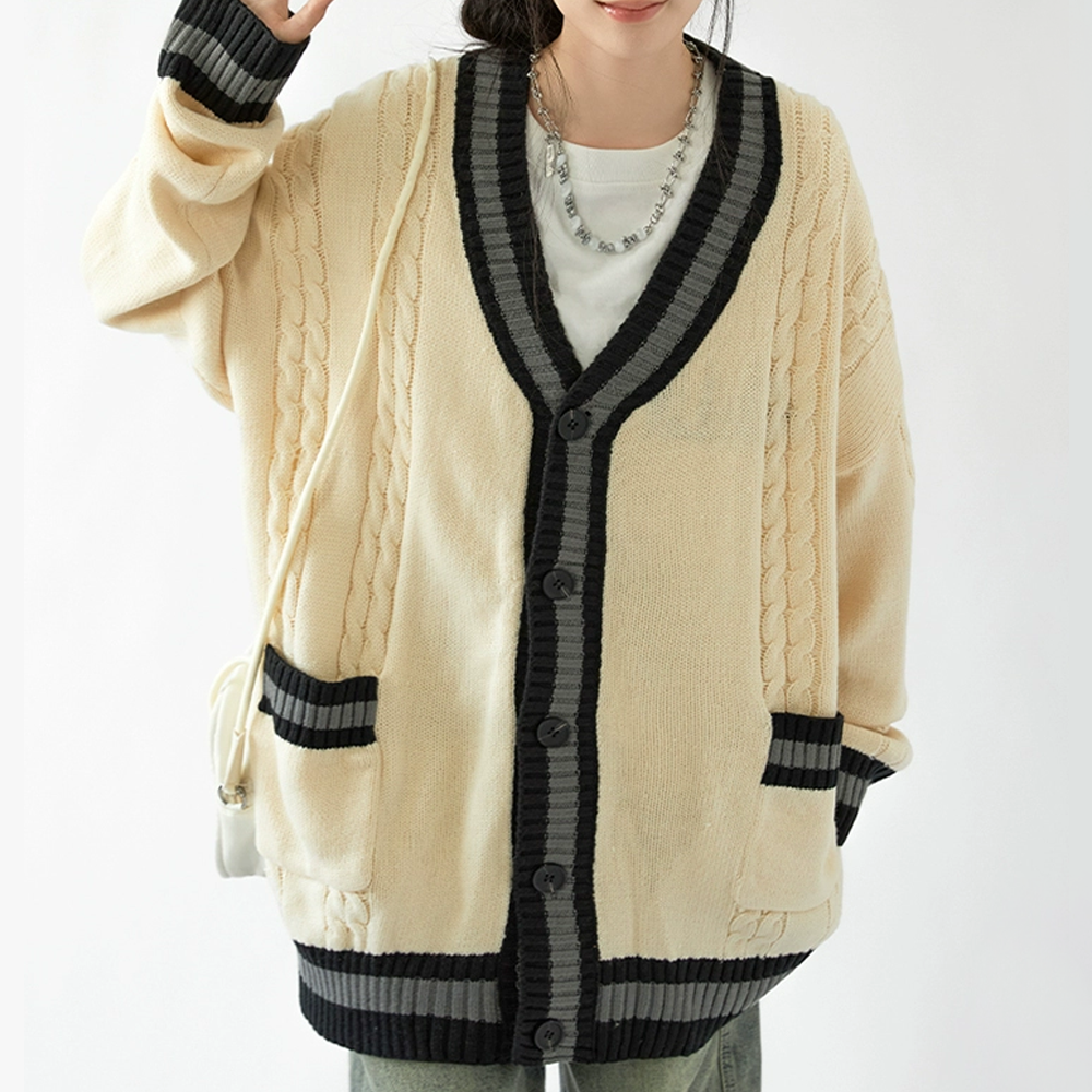 Simple Solid Color Cardigan Sweater