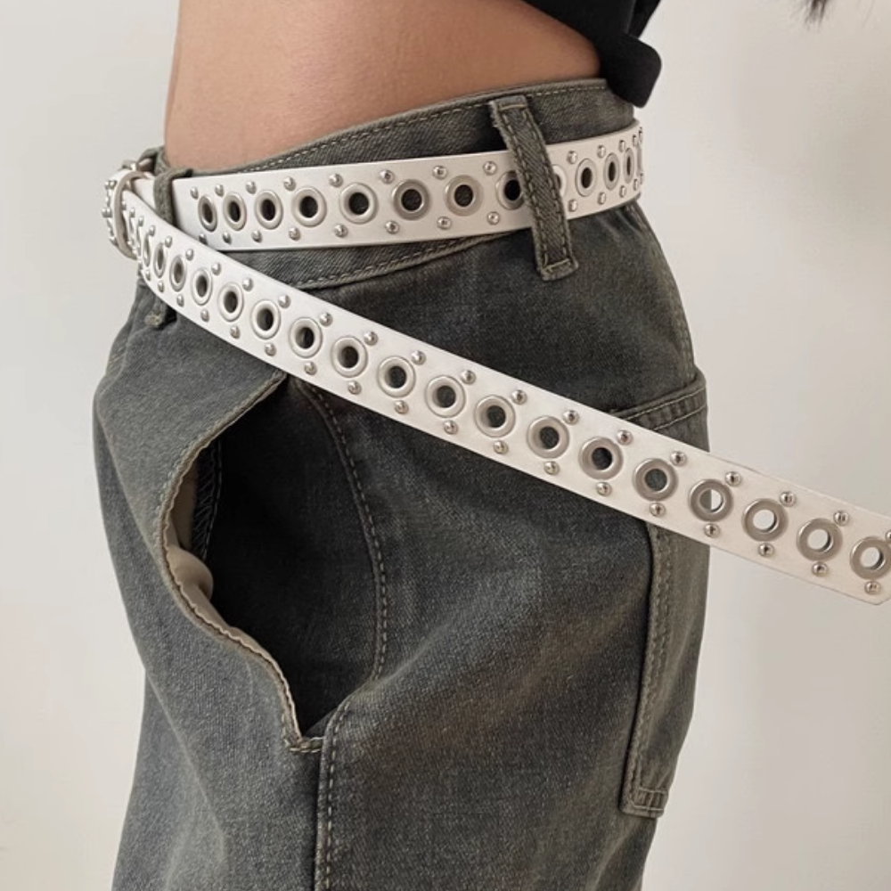 Punk Hollow Leather Belt