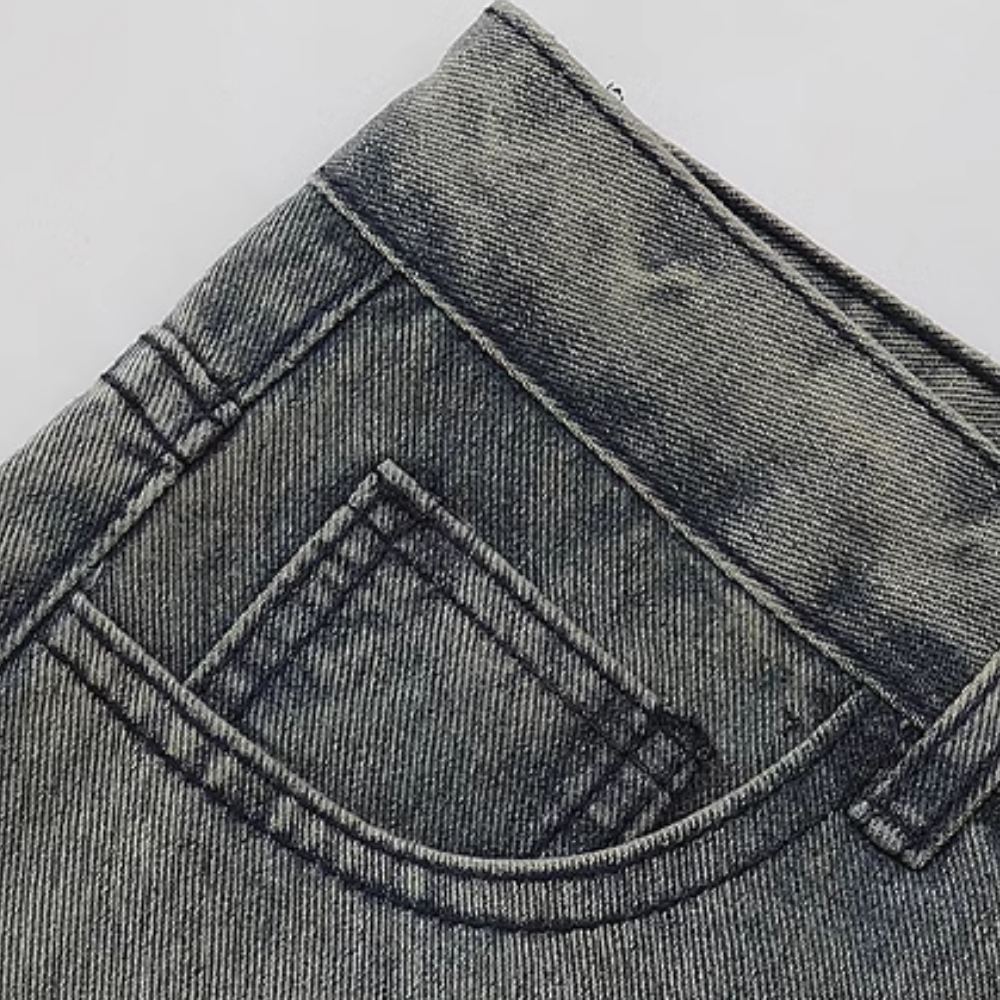 PM | Distressed Denim Contrast Jeans