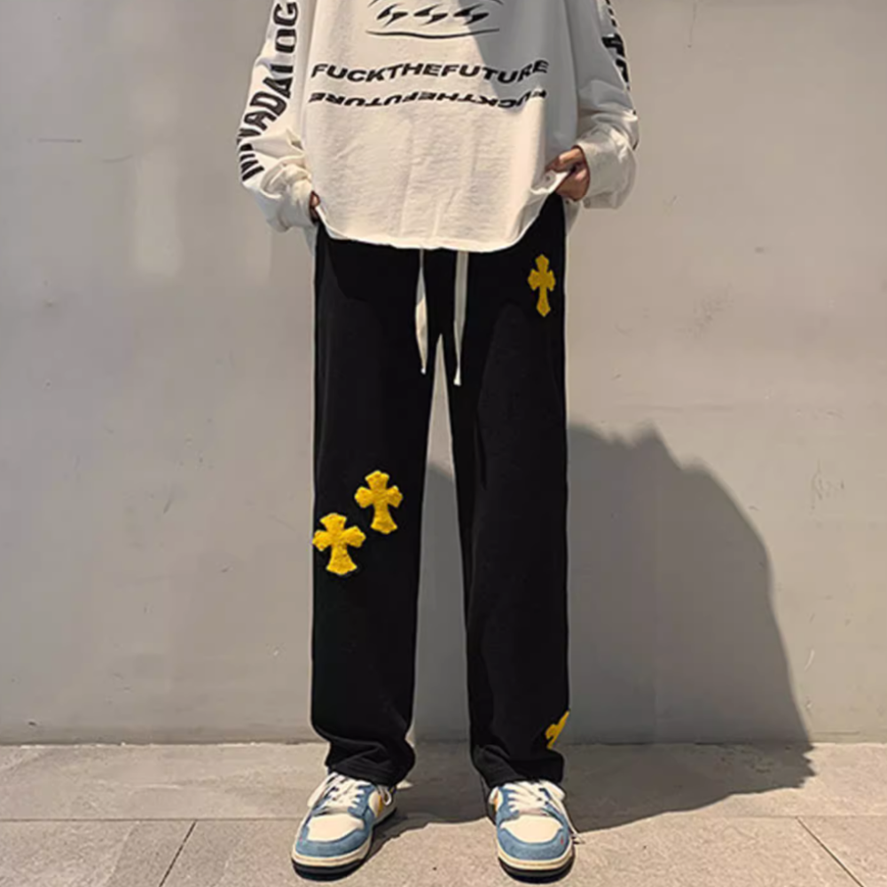 Cross Flocked Jacquard Sweatpants
