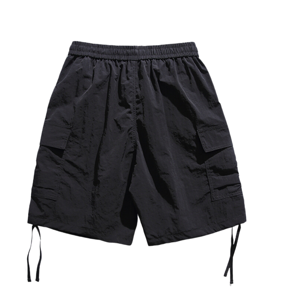 Urban Solid Drawstring Cargo Shorts