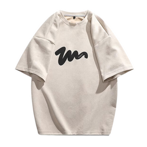 Simple W letter Print T-shirt