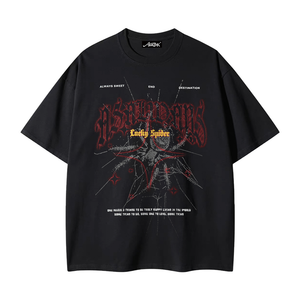 Dark Spider Print Cotton T-shirt