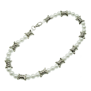 Punk Big Pearl Thorns Necklace