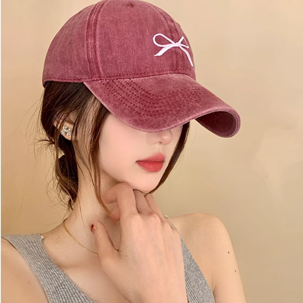 Simple Bow Embroidery Hat