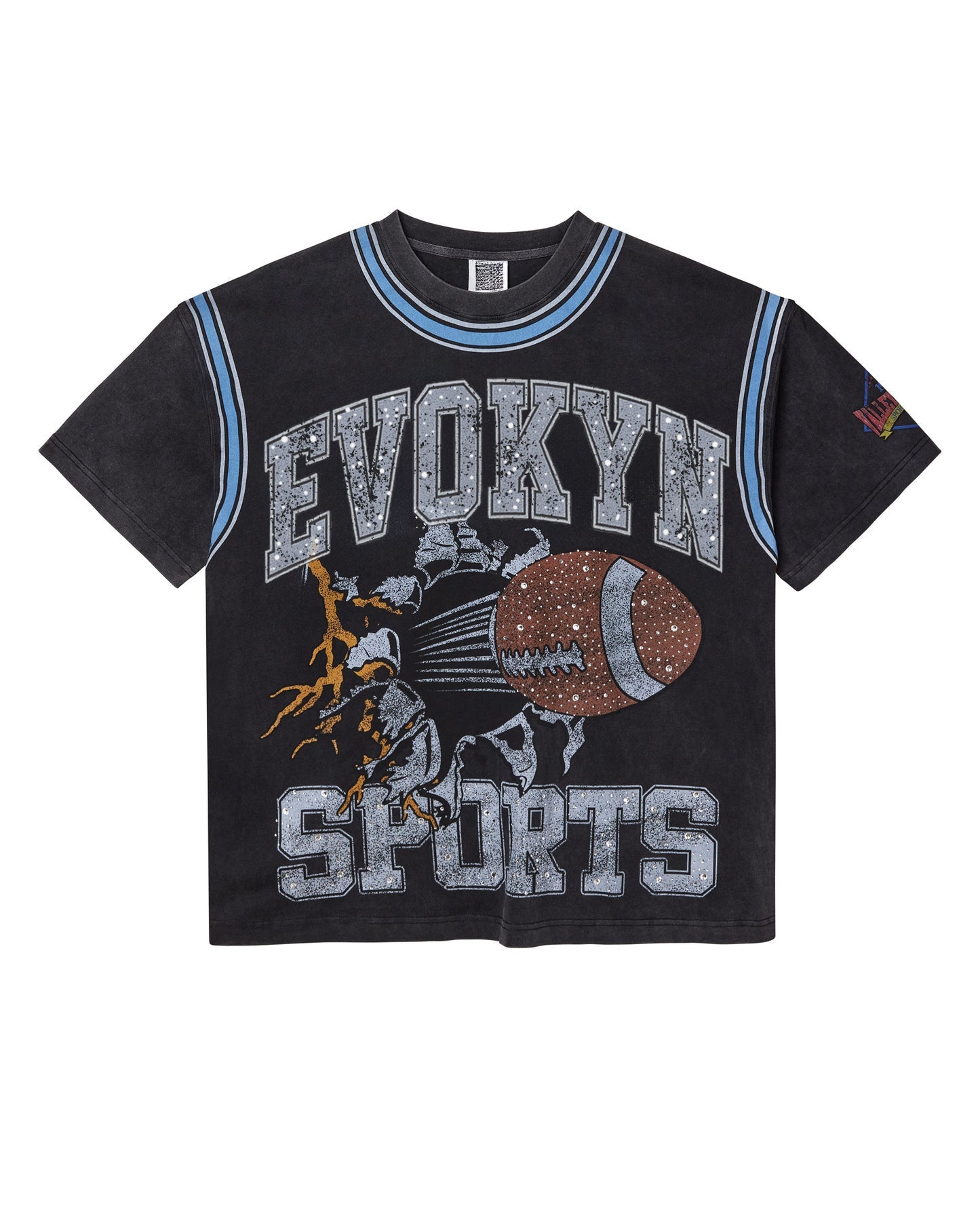 Evokyn Black Vintage Sports Graphic T-Shirt