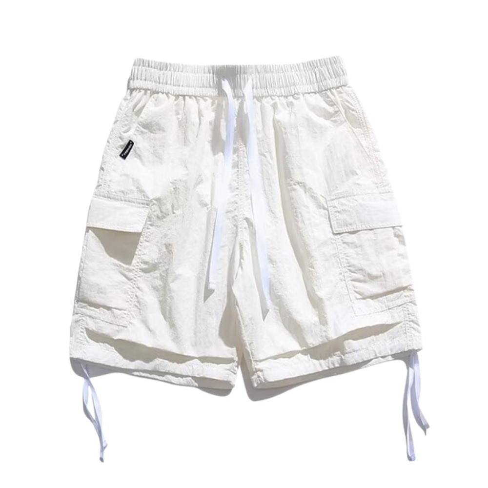 Urban Solid Drawstring Cargo Shorts