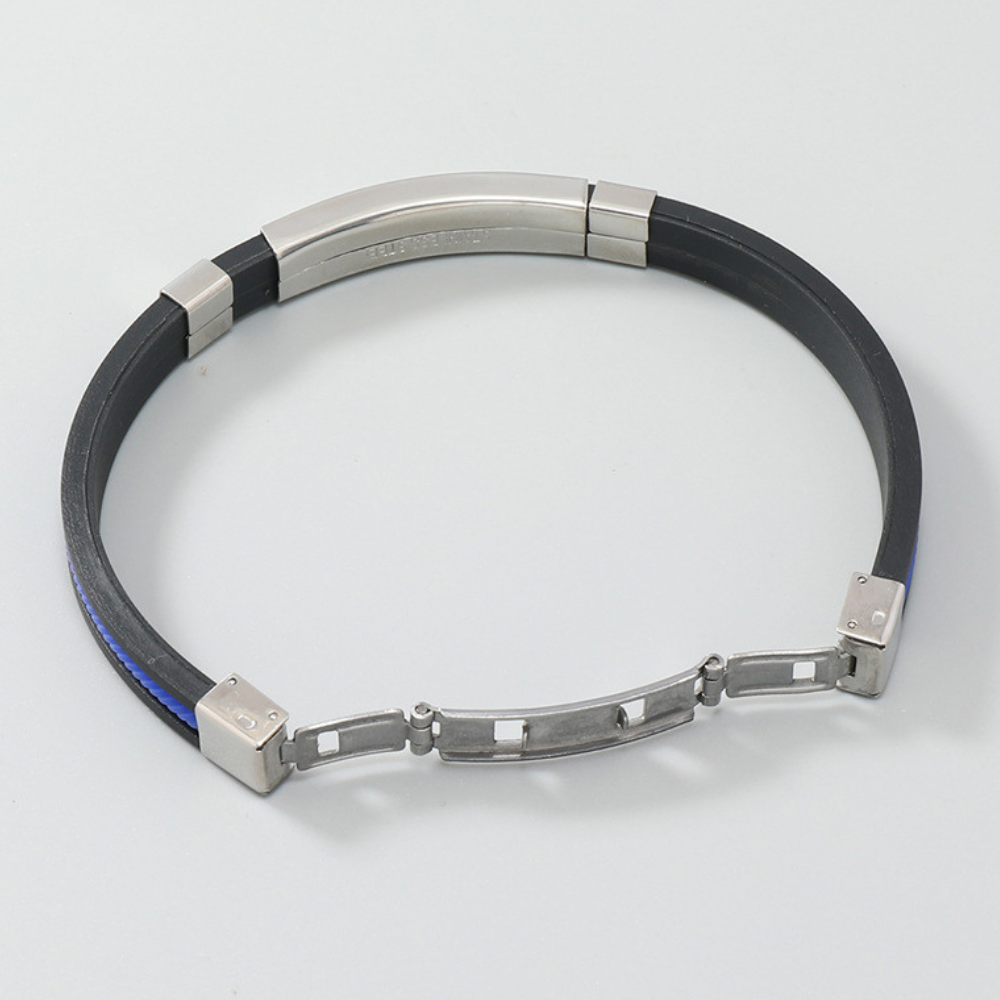 Classic Stainless Steel Silicone Bracelet