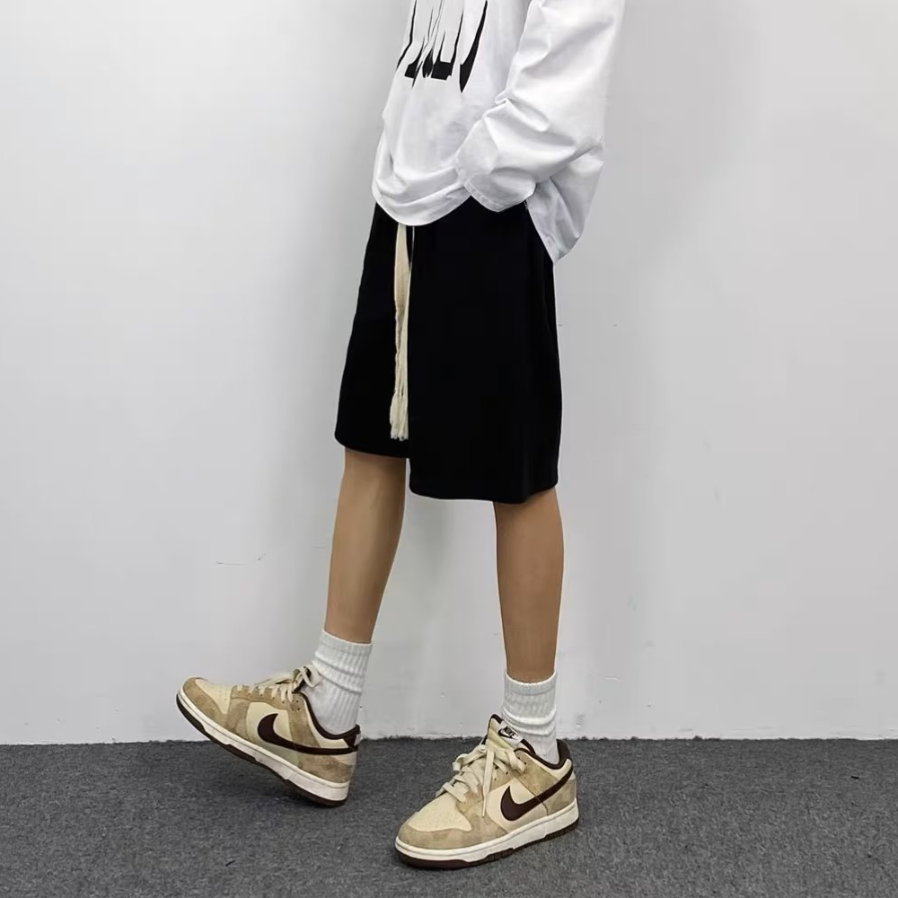 Classic Solid Drawstring Cotton Shorts