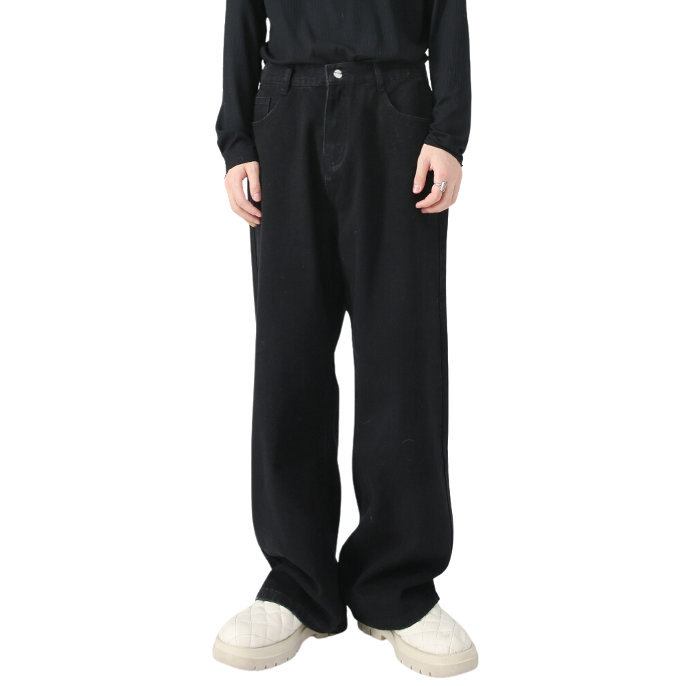 Simple Solid Color Straight Jeans