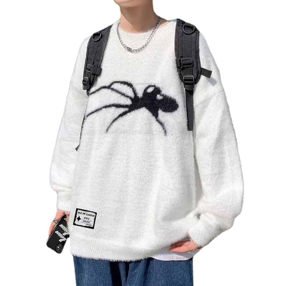 OOC' Casual Spider Pattern Sweater