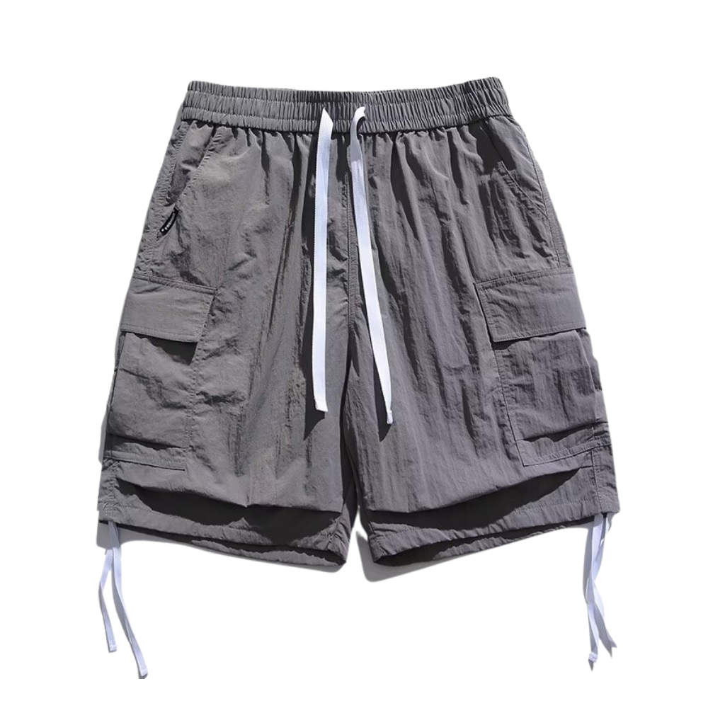 Urban Solid Drawstring Cargo Shorts