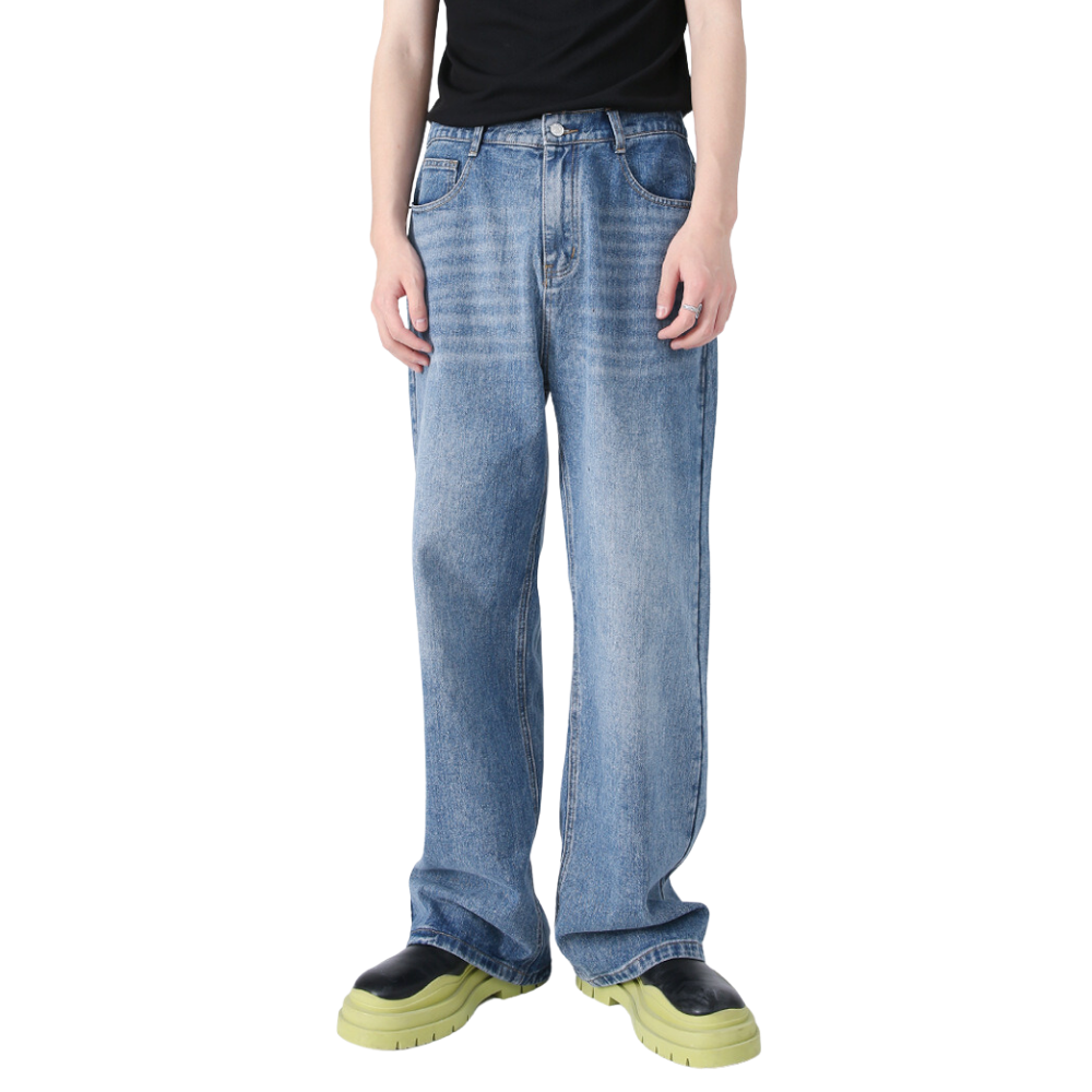 Simple Solid Color Straight Jeans