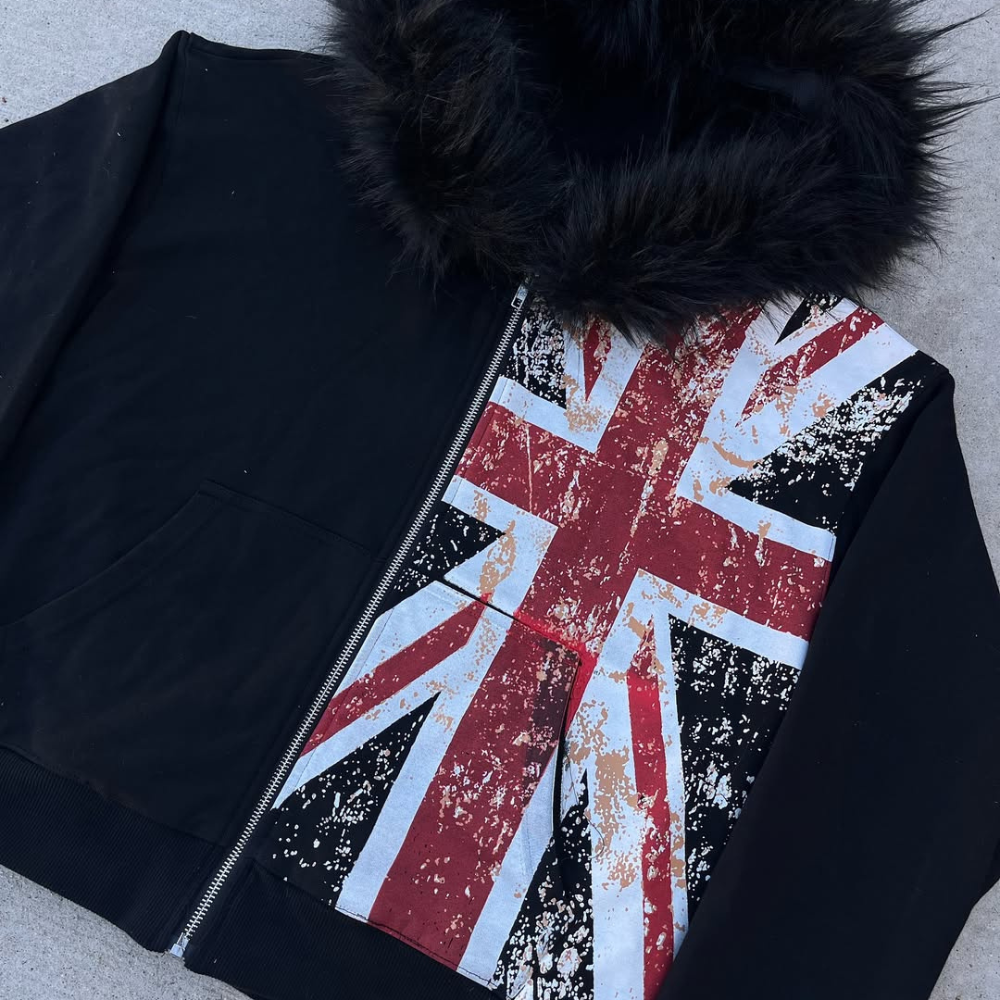 ART IN WAR Royal Ruin – Union Jack Hoodie