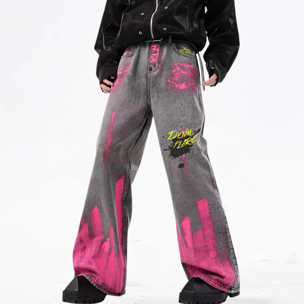DF| Street Art Spray Painted Jeans