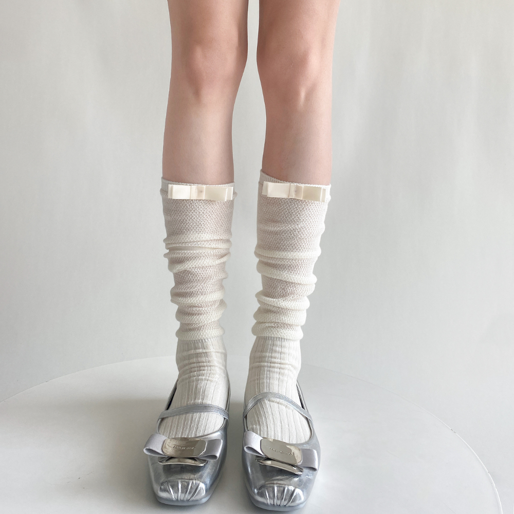 Summer Bow Calf Socks