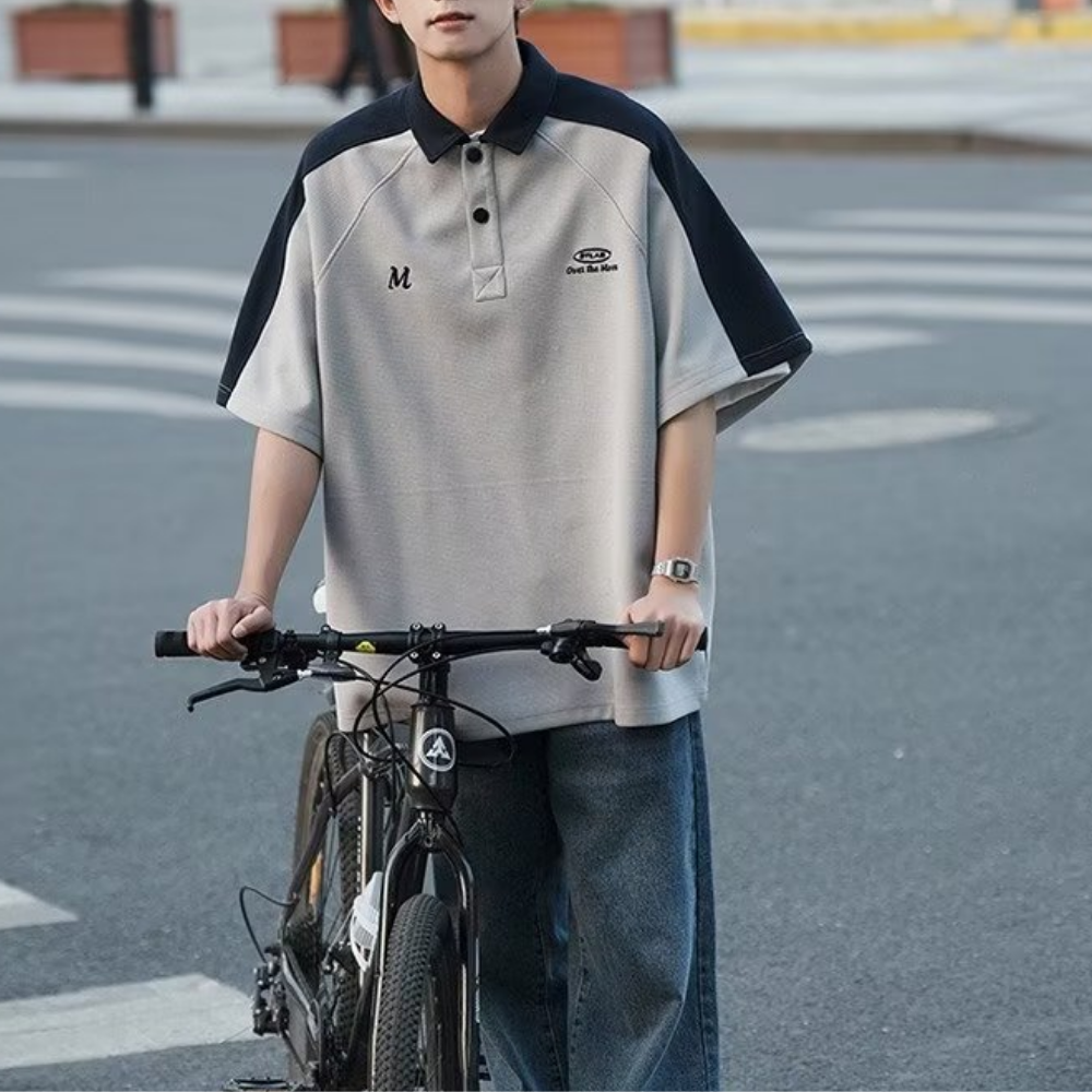 Preppy Waffle Panel Polo T-shirt