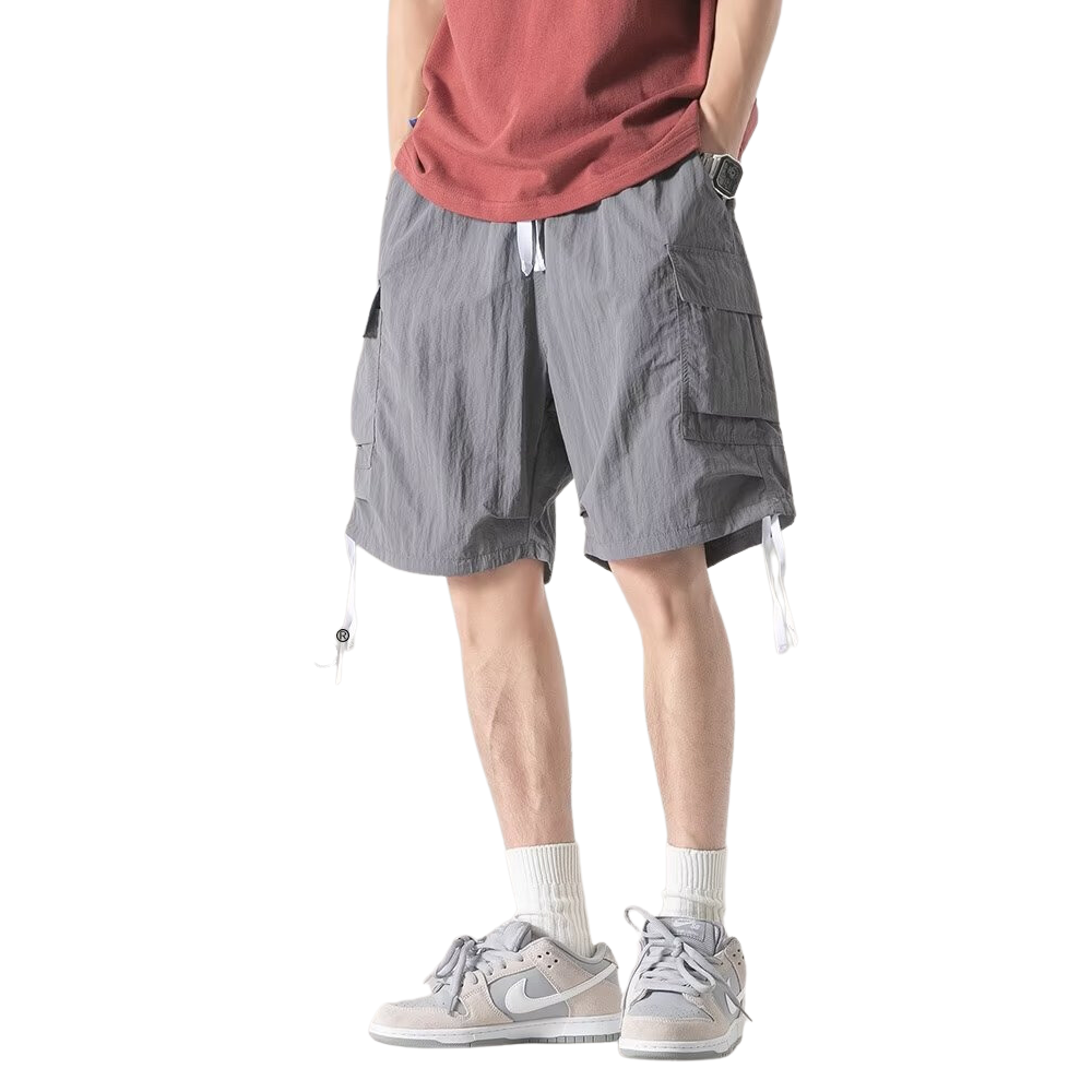 Urban Solid Drawstring Cargo Shorts