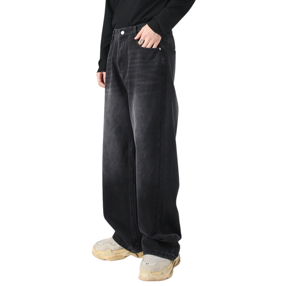 Simple Solid Color Straight Jeans