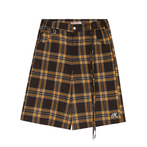 Retro Plaid Straight Shorts