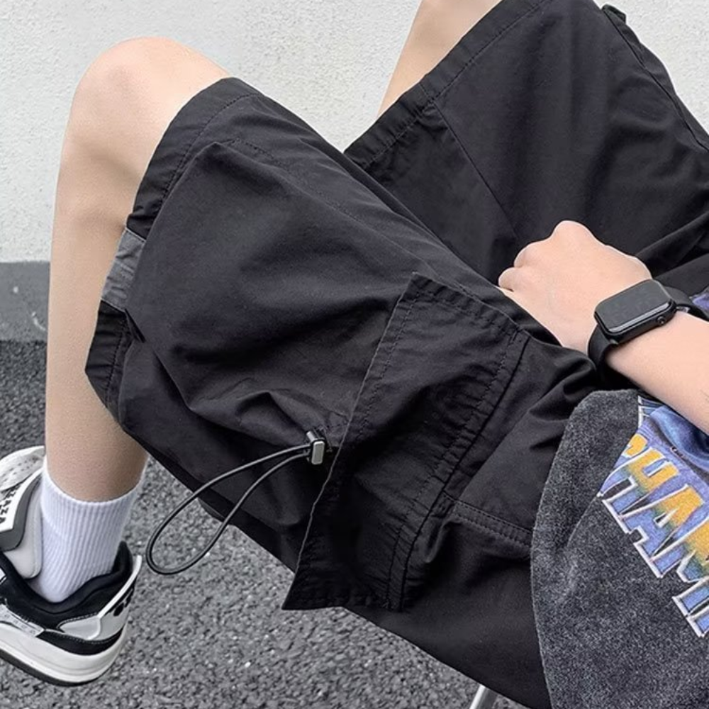 Technical Solid Color Cargo Shorts