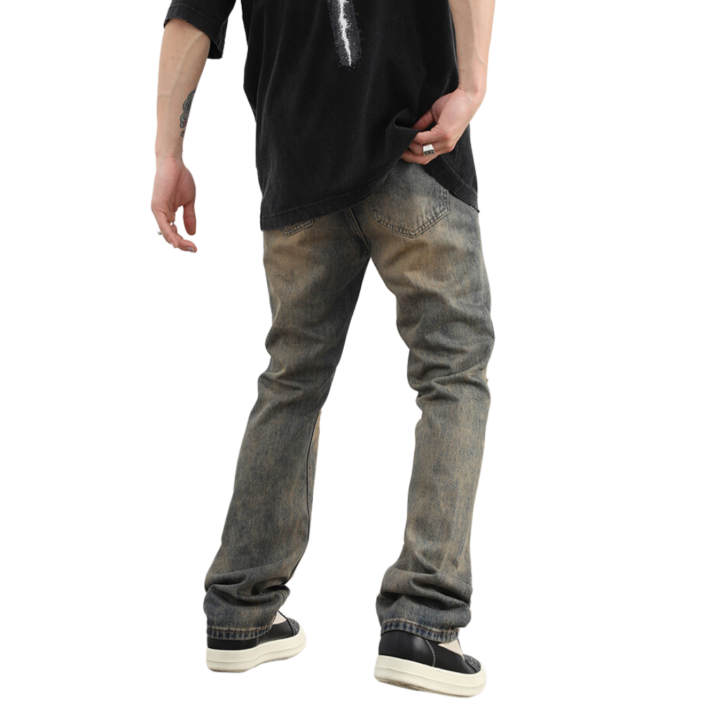 Vintage Street Distressed Straight Jeans