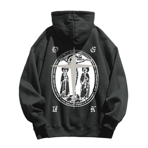 Street Christian Pattern Graphic Hoodie