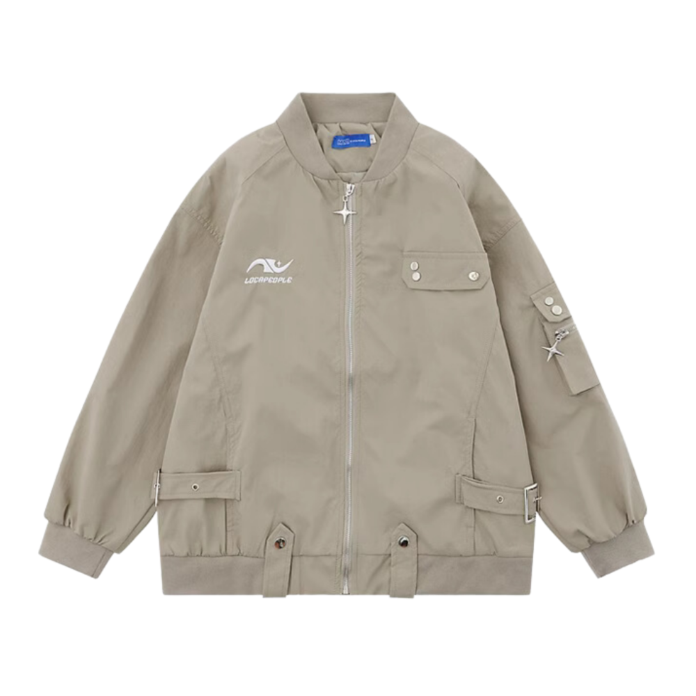 Street Trend Solid Color Jacket