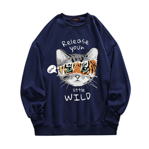 Street Unique Cat Print Sweatshirt