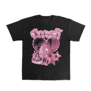 Pink Thumping Heart Print T-Shirt