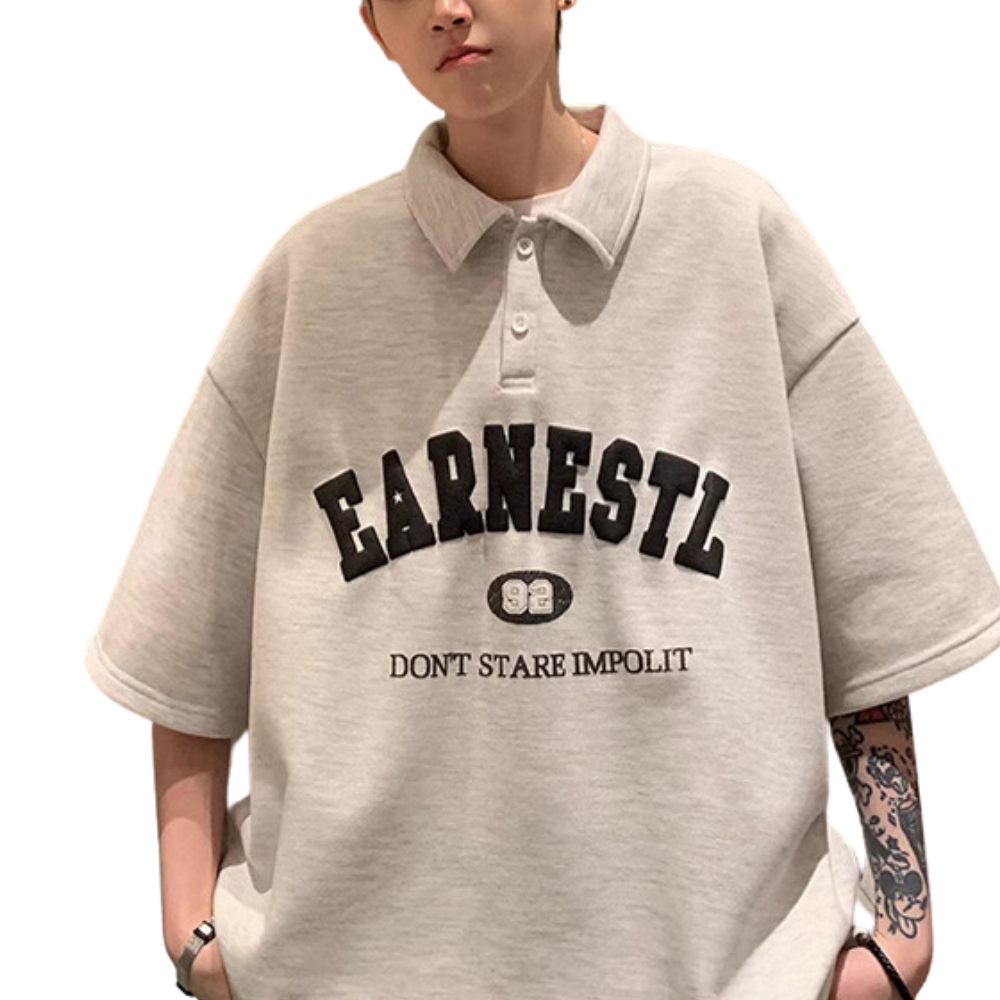 All-Match Letter Polo Shirt