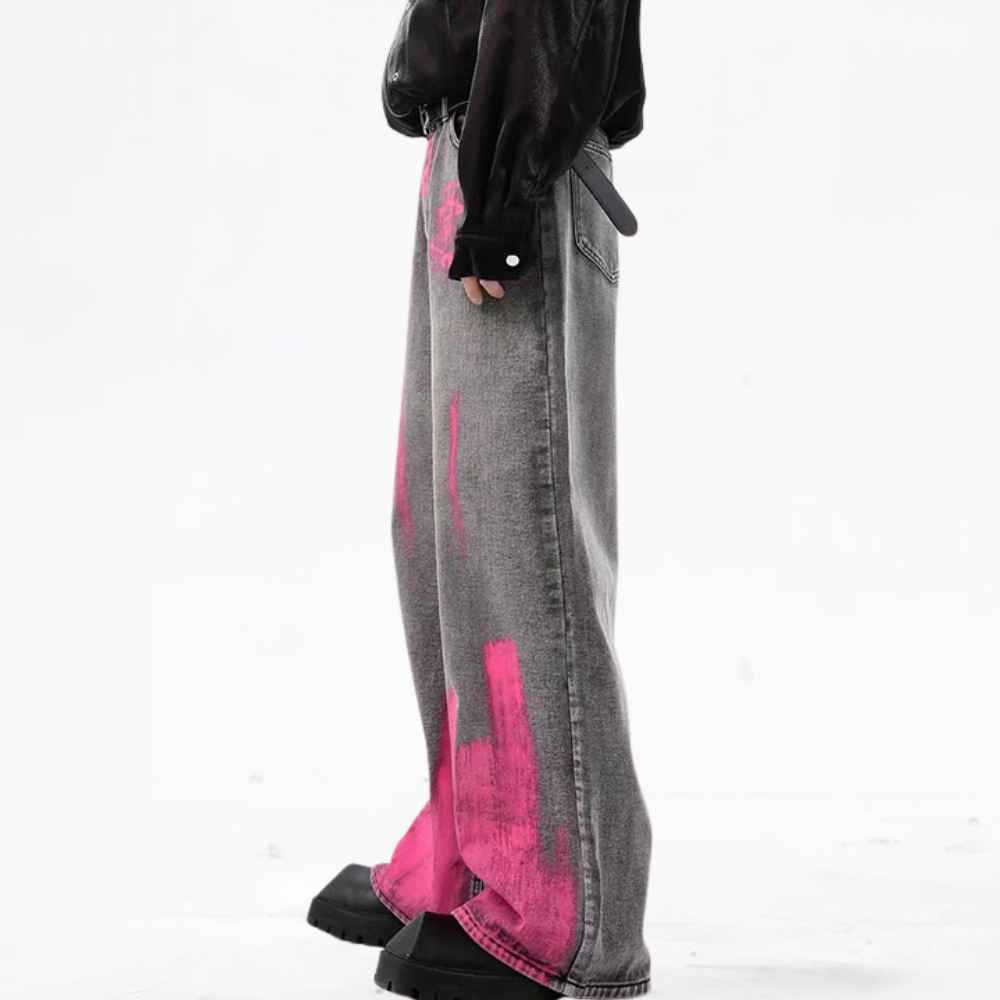 DF| Street Art Spray Painted Jeans