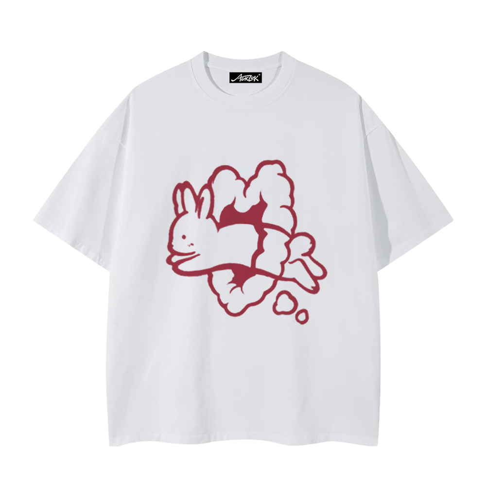 Cartoon Heart Bunny Couple T-shirt