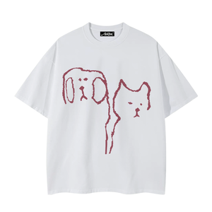 Cat and Dog Print T-Shirt