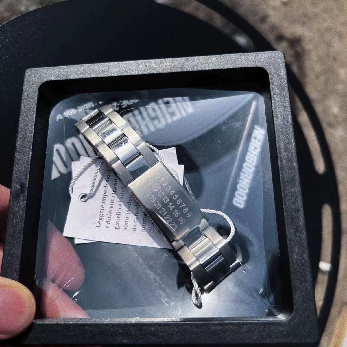 Unseen Echoes Number Tag Stainless Steel Bracelet