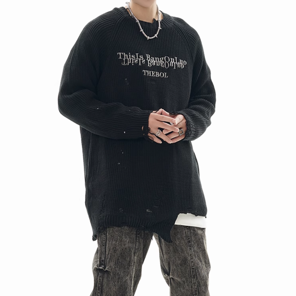 Irregular Cut Solid Sweater