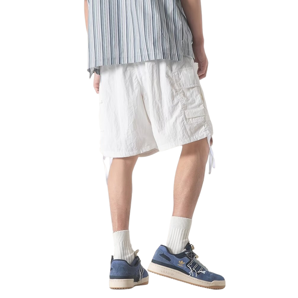 Urban Solid Drawstring Cargo Shorts
