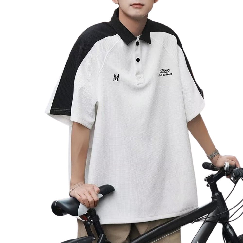 Preppy Waffle Panel Polo T-shirt